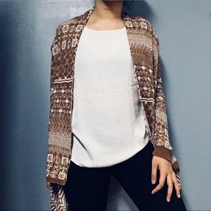 ANTHRO SUN & SHADOW Open Patchwork Knit Cardigan S